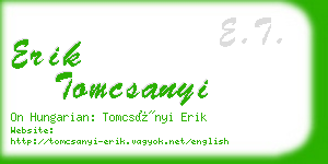 erik tomcsanyi business card